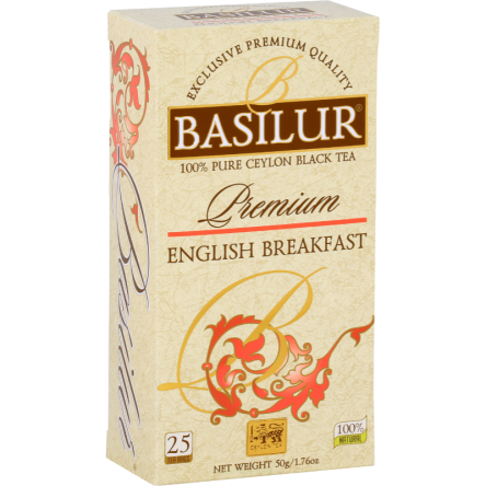 Herbata czarna PREMIUM ENGLISH BREAKFAST w saszet. 25x2g - Basilur