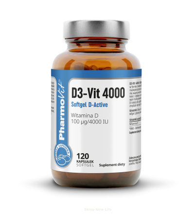 D3-Vit 4000 Softgel D-Active 120 kaps | Clean Label Pharmovit
