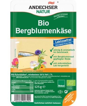 Ser bergblumenkaese w plastrach 50% tł. BIO 125 g