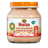 KURCZAK BEZ DODATKU CUKRÓW BEZGLUTENOWY OD 5 MIESIĄCA BIO 125 g (SŁOIK) - HOLLE