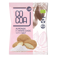 MIGDAŁY W BIAŁEJ POLEWIE Z SOLĄ BIO 70 g - COCOA