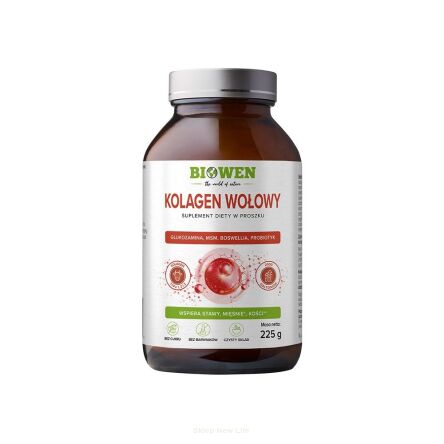 KOLAGEN WOŁOWY HYDROLIZOWANY W PROSZKU 225 g - BIOWEN