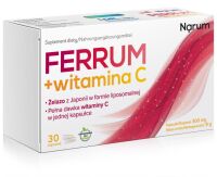Narum Ferrum + witamina C 300 mg, 30 kapsułek - Narine